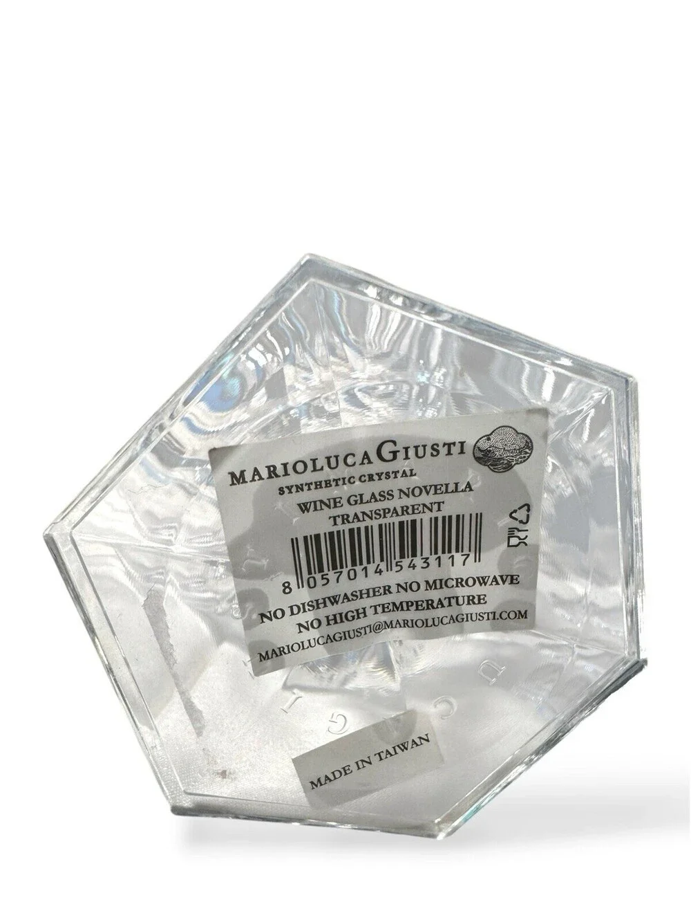 Mario Luca Giusti Novella Transparent Antarctica Wine Glasses, 8 Total, New